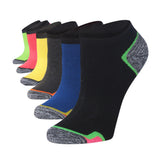 Tipi Toe Women's 6 Pack Cushioned Comfort Running Solid Vibrant Colors Grey Contrast Low Rise Socks Women