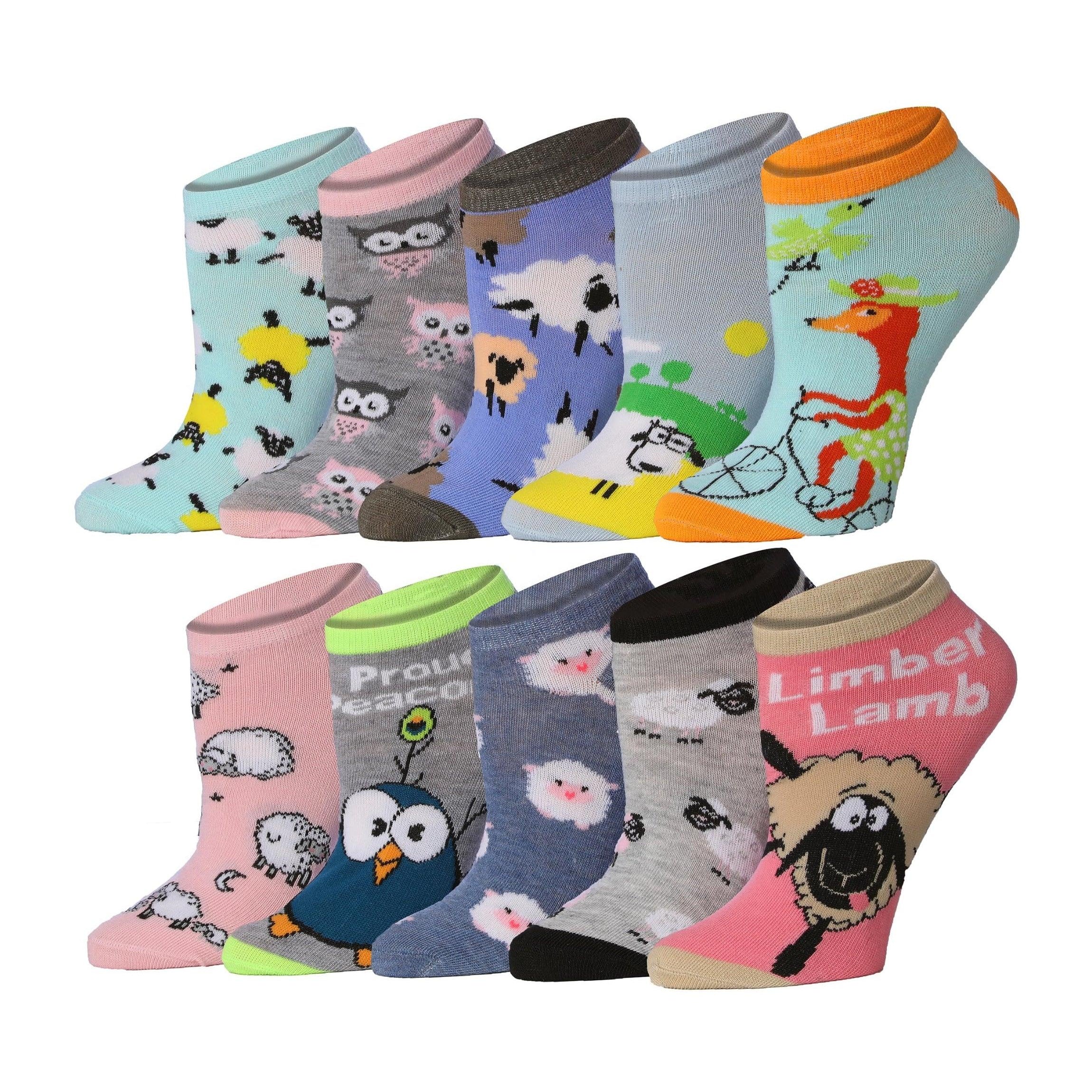 Women's Vibrant  Low Show Socks - 10 Pairs