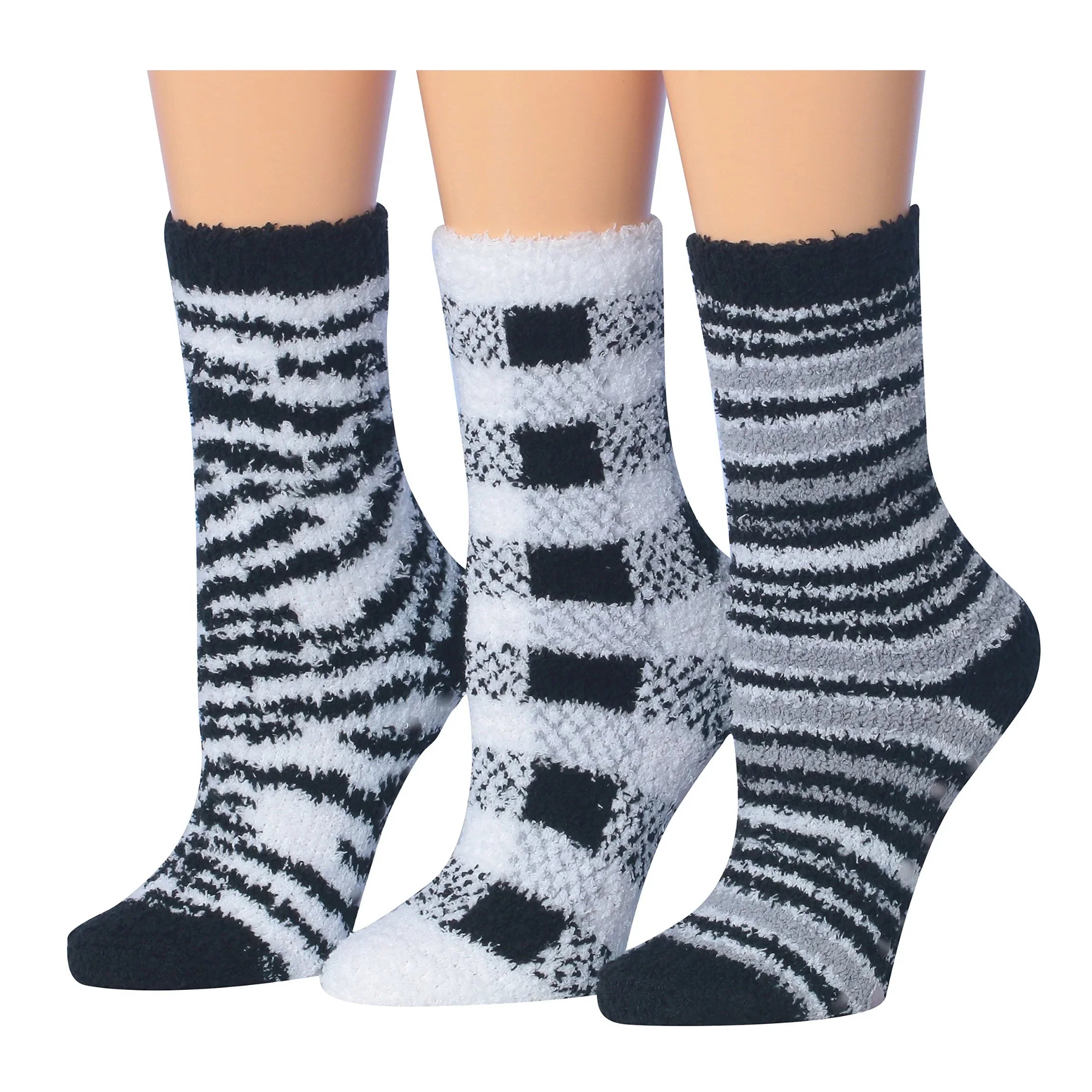 Zebra Pattern Fuzzy Socks
