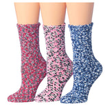 Tipi Toe Women's 3-Pack Cozy Microfiber Colorful Patterned Fuzzy Crew Socks