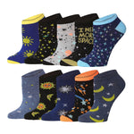 Tipi Toe Women's 10 Pairs Starry Nights Pattern & Mix Colors For Vibrant Style Low Cut/No Show Socks - Tipi Toe Socks