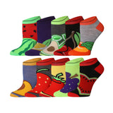 Tipi Toe Women's 10 Pairs Seeding Splash Pattern & Mix Colors For Vibrant Style Low Cut/No Show Socks