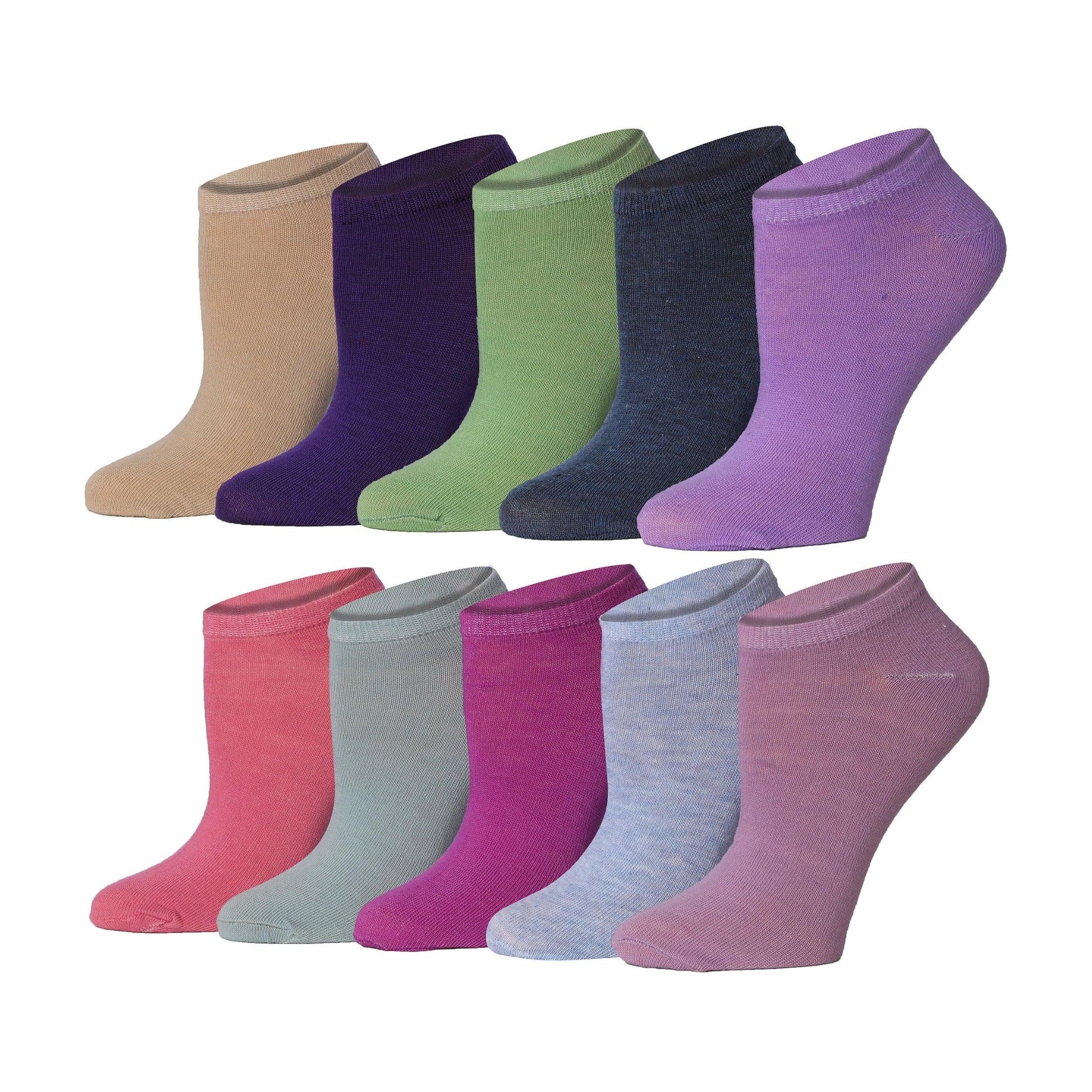 Women's 10 Pairs Multicolors For Vibrant Style Pattern Low Cut/No Show Socks - Socks