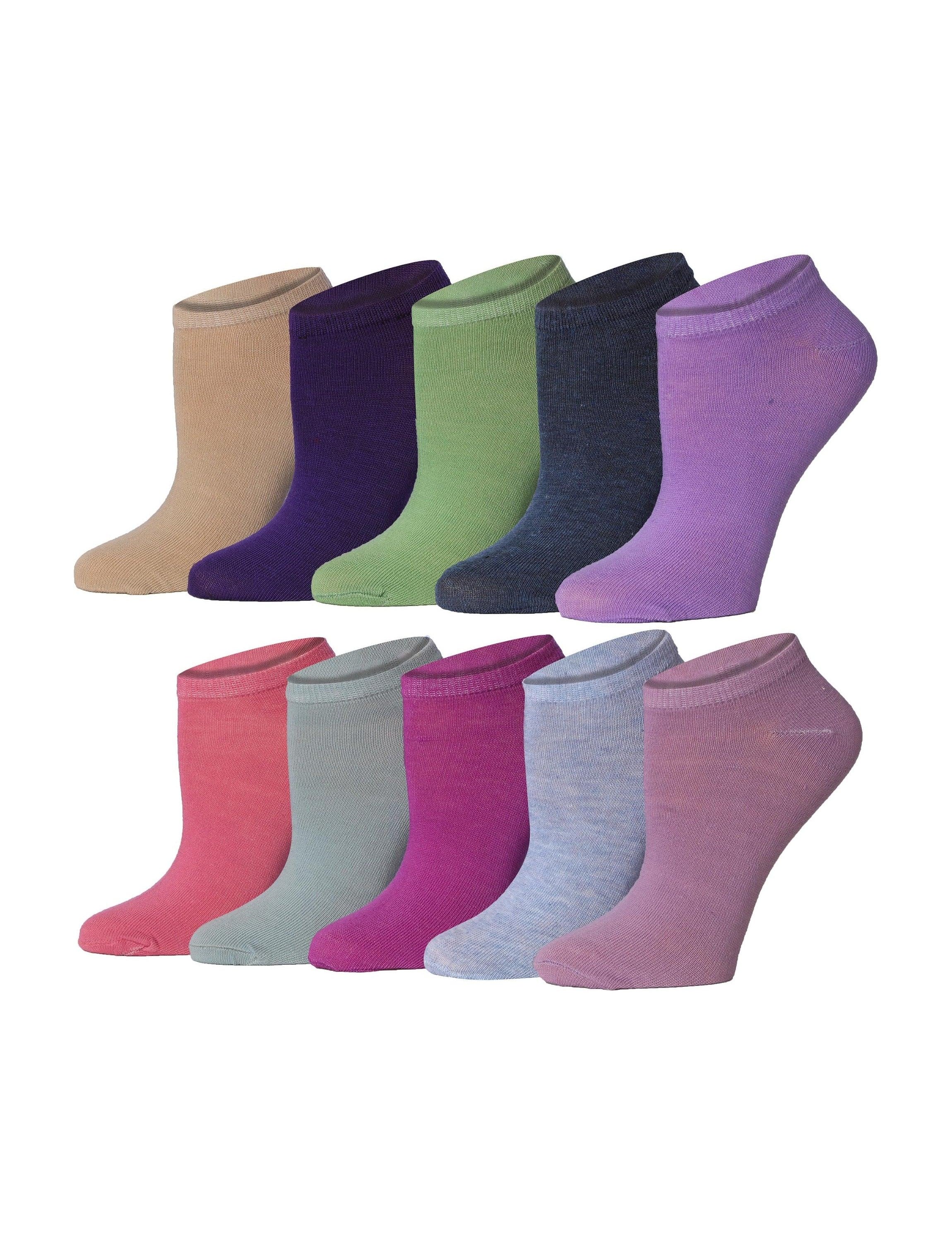 Women's 10 Pairs Multicolors For Vibrant Style Pattern Low Cut/No Show Socks - Socks