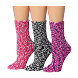 Tipi Toe Women's 3-Pack Cozy Microfiber Colorful Patterned Fuzzy Crew Socks