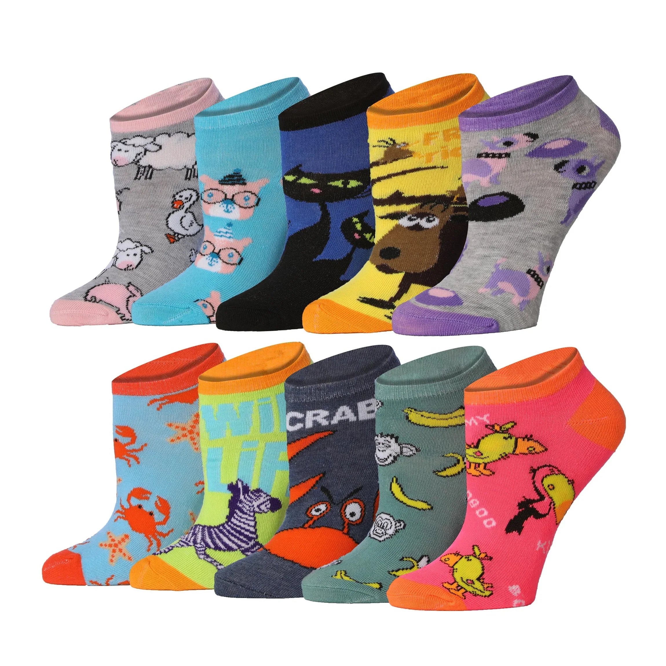 Multi Animal Low Cut Socks