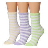Tipi Toe Women's 3-Pack Cozy Microfiber Colorful Patterned Fuzzy Crew Socks