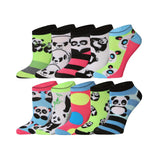  Women's 10 Pairs Panda Playful Print Pattern & Mix Colors For Vibrant Style Low Cut/No Show Socks -  Socks