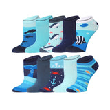 Tipi Toe Women's 10 Pairs Aquatic Symphony Pattern & Mix Colors For Vibrant Style Low Cut/No Show Socks