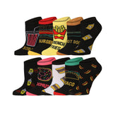 Tipi Toe Women's 10 Pairs Fast Food Fiesta Pattern & Mix Colors For Vibrant Style Low Cut/No Show Socks