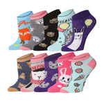  Women's 10 Pairs Animal Kingdom Pattern & Mix Colors For Vibrant Style Low Cut/Ankle Socks -  Socks