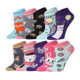  Women's 10 Pairs Animal Kingdom Pattern & Mix Colors For Vibrant Style Low Cut/Ankle Socks -  Socks