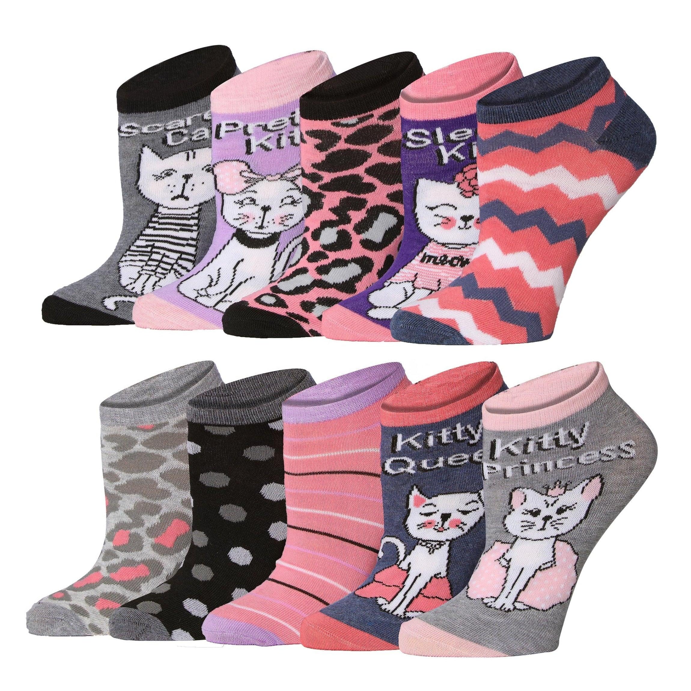 Kitty Prints Low Cut Socks