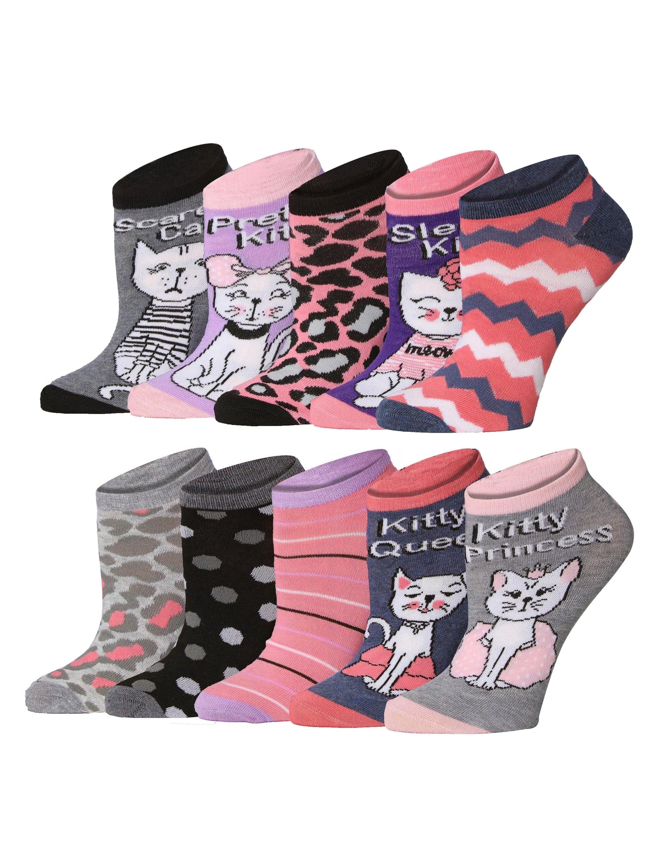 Kitty Prints Low Cut Socks