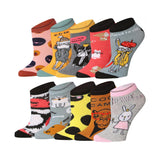 Tipi Toe Women's 10 Pairs Novelty Assortment Pattern & Mix Colors For Vibrant Style Low Cut/No Show Socks