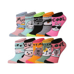  Women's 10 Pairs Adorable Animal Affair Pattern & Mix Colors For Vibrant Style Low Cut/No Show Socks -  Socks