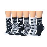 Women's 6 Pairs Cozy Microfiber Soft Anti-Skid Monochrome Elegance Colorful Patterned Fuzzy Crew Socks - Socks