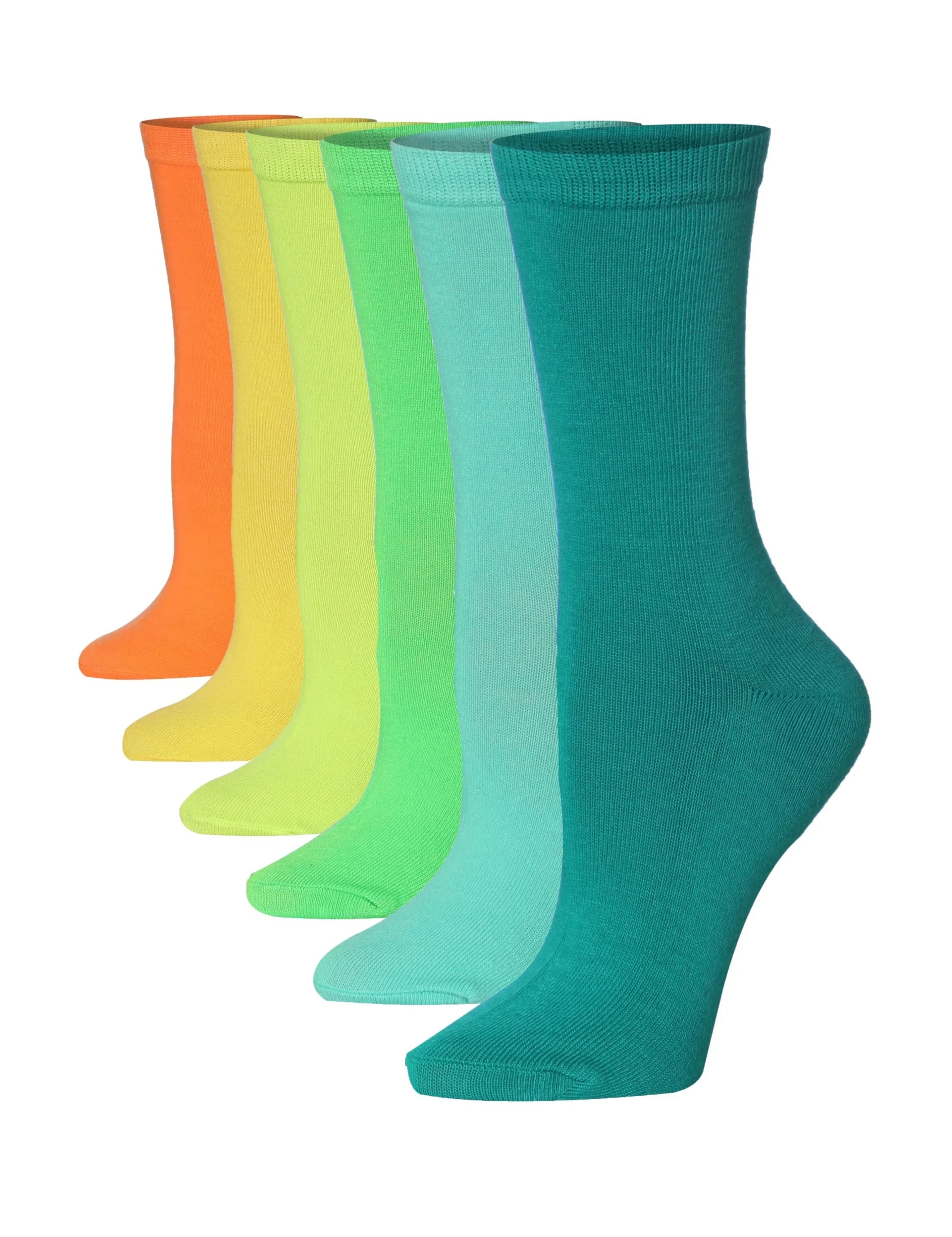 Tipi Toe Women's 6-Pairs Colorful Pastel Spectrum Patterned Crew Dress Socks, Size Large Tipi Toe Women's 6-Pairs Colorful Pastel Spectrum Patterned Crew Dress Socks, Size Large