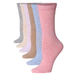 Women's 6-Pairs Colorful Pastel Solid Funky Crew Dress Socks - Socks