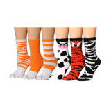 Tipi Toe Women's 6-Pack Cozy Microfiber Colorful Patterned Fuzzy Crew Socks