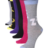 Tipi Toe Women's 6-Pairs Colorful Patterned Playtime Classic Funky Patterned Crew Dress Socks
