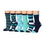Tipi Toe Women's 6-Pack Cozy Microfiber Colorful Patterned Fuzzy Crew Socks