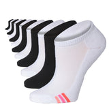 Tipi Toe Women's 12-Pairs  Classic Black White Stripe Low Cut Athletic Sport Peformance Socks