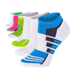Tipi Toe Women's 6 Pack Cushioned Comfort Hiking Multicolors Sporty Designs Women Running Socks