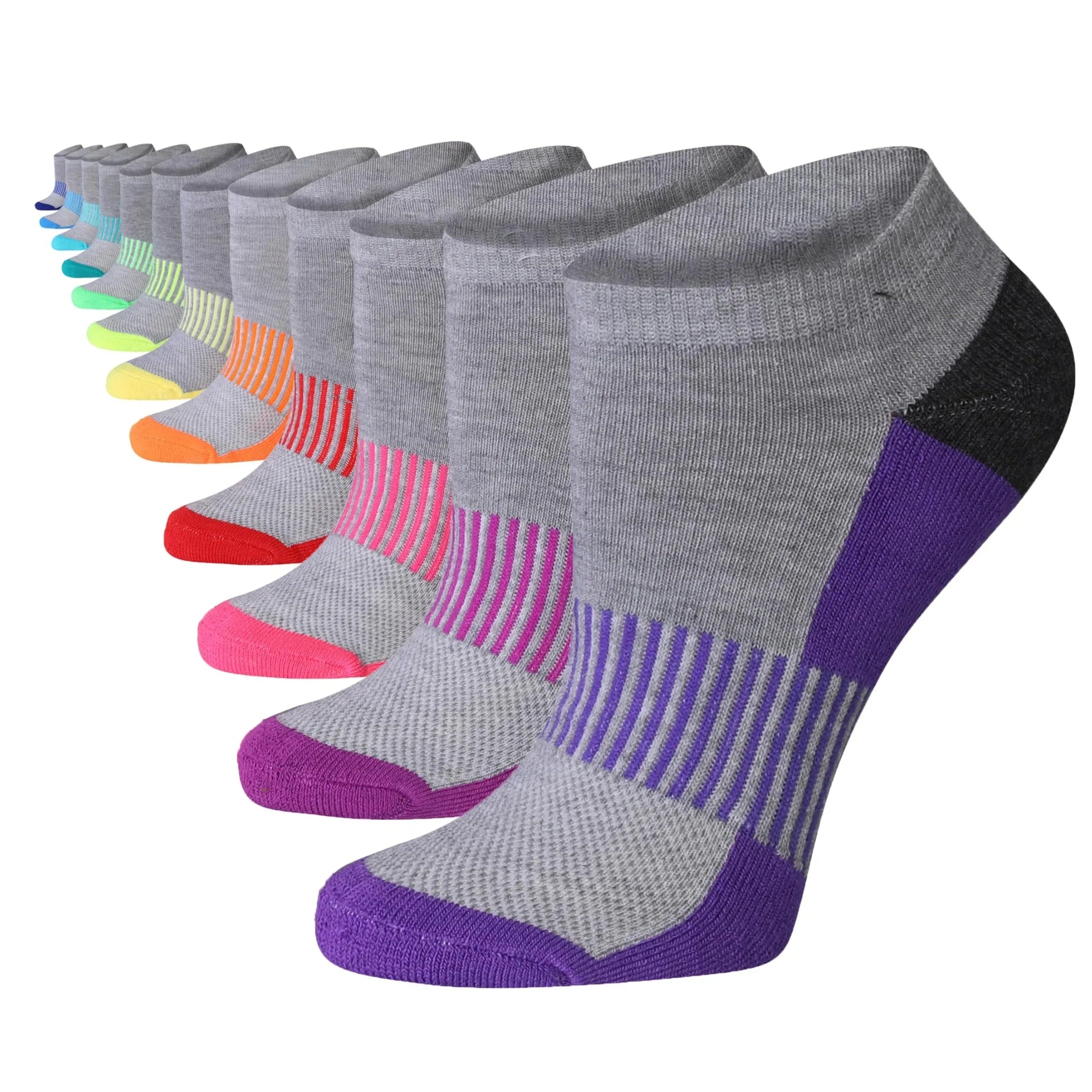 Grey Rainbow Low Cut Socks
