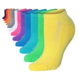 Tipi Toe Women's 12-Pairs Solid Plain Bright Vibrant Colors Low Cut Athletic Sport Peformance Socks