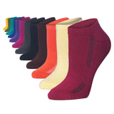 Tipi Toe Women's 12-Pack Vibrant Rainbow Solid Bold Colors Ankle Socks Women