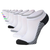 Tipi Toe Women's 12-Pack Plain White Minimalist Rainbow Colored Foot Bottom Design No Show Athletic Socks